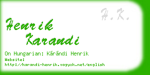 henrik karandi business card