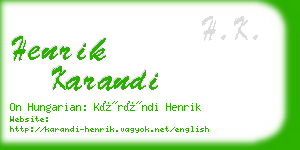henrik karandi business card